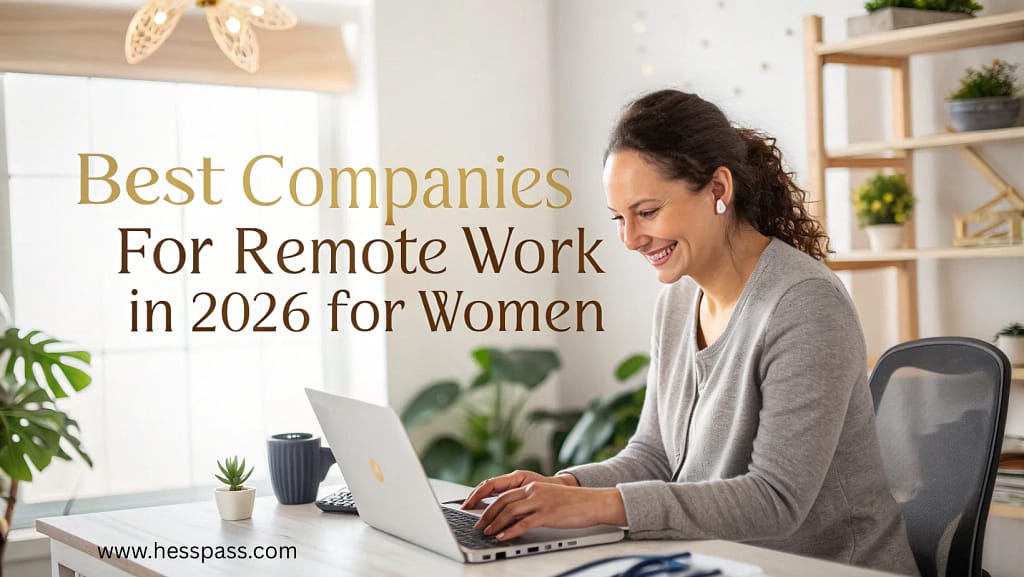 Woman working remotely from home - best companies for remote work in 2026 for women
