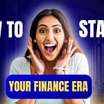 Illustration of a person starting their finance era by budgeting and reviewing personal finances at home